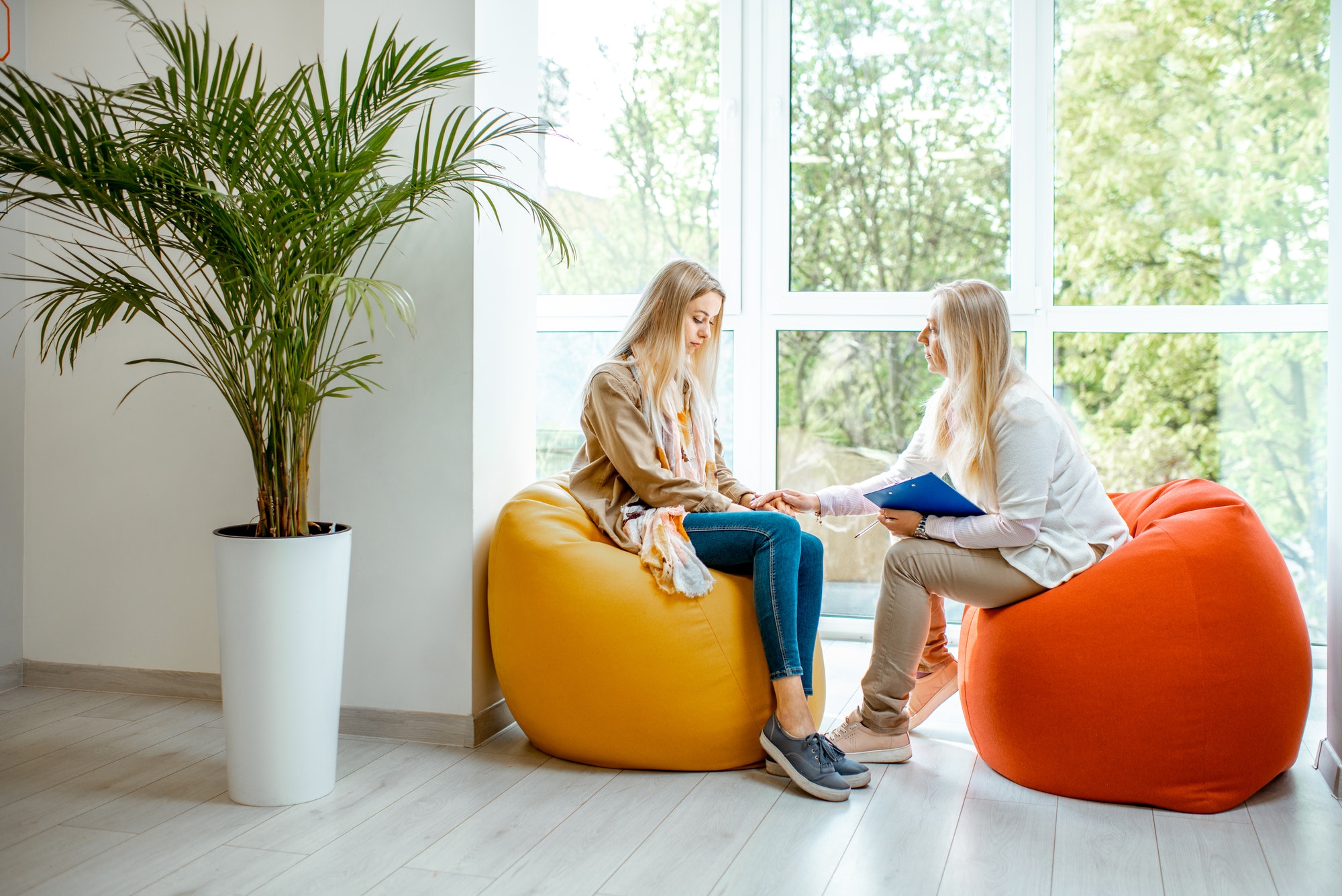 Woman with psychologist in the office